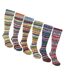 6 Pairs Ladies Knee High Nordic Patterns Socks-5