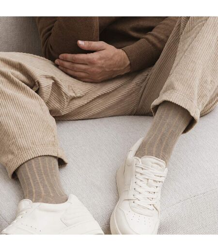 Mens Organic Cotton Camel Wool Socks - Warm Breathable Comfort for Everyday Wear