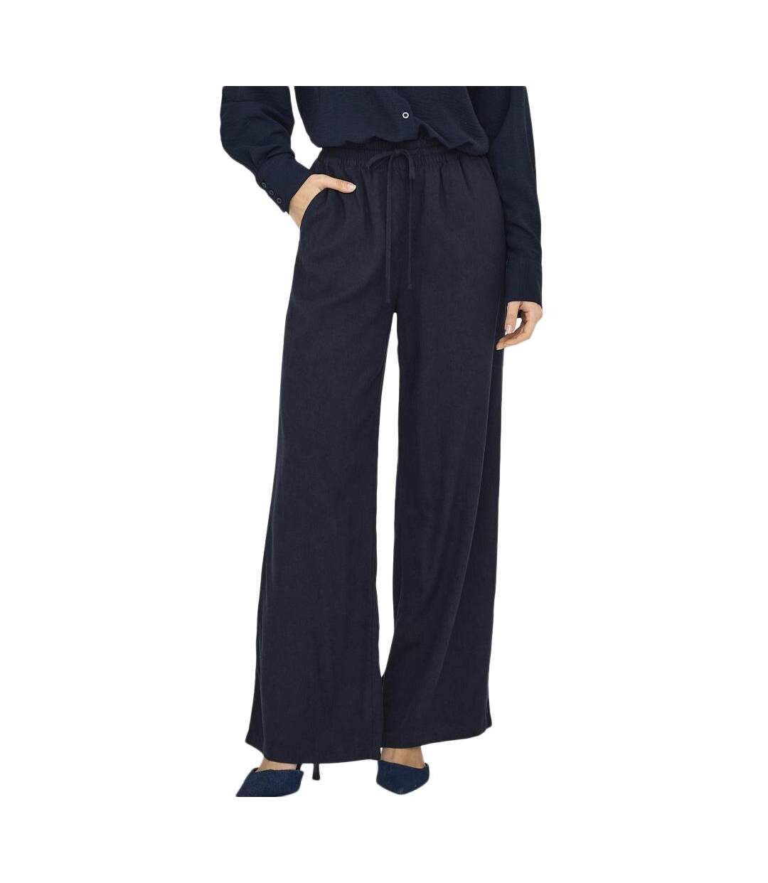 Pantalon fluide marine femme only say-1