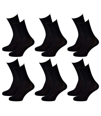 Chaussettes sans élastique femme Spécial Jambes sensibles Pack de 6 Paires Noires 0214