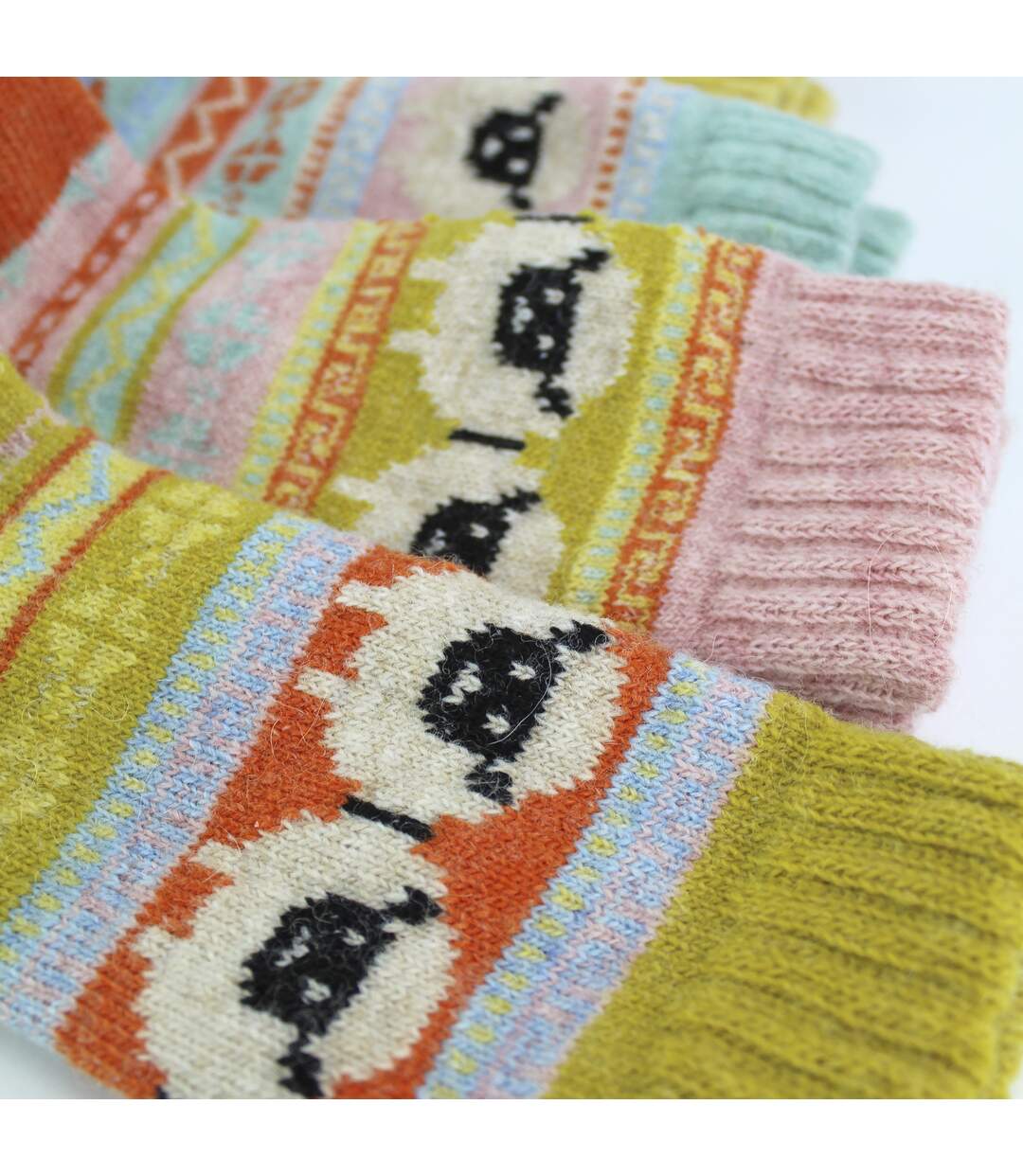 Lot de 12 chaussettes en alpaga pour femme avec motif mouton-3