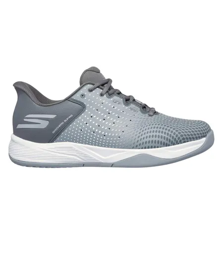 Mens Viper Court Reload Relaxed Fit Trainers Grey Charcoal Skechers