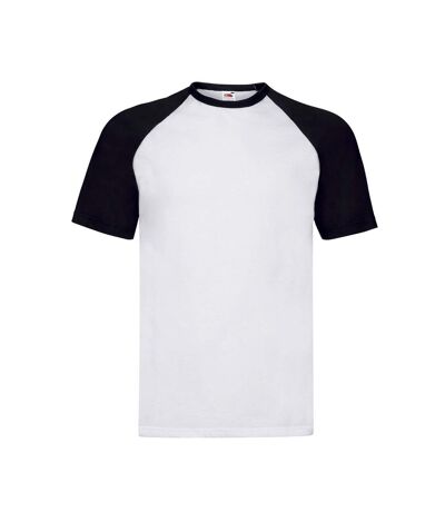 Fruit of the Loom Unisex Adult Contrast Baseball T-Shirt (White/Deep Navy)