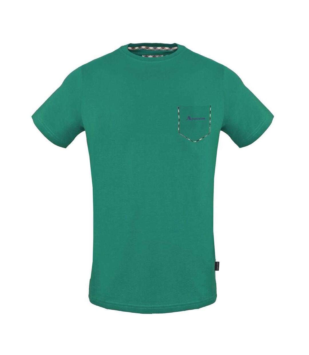 T-shirt Motif À Carreaux Homme Vert Aquascutum-1