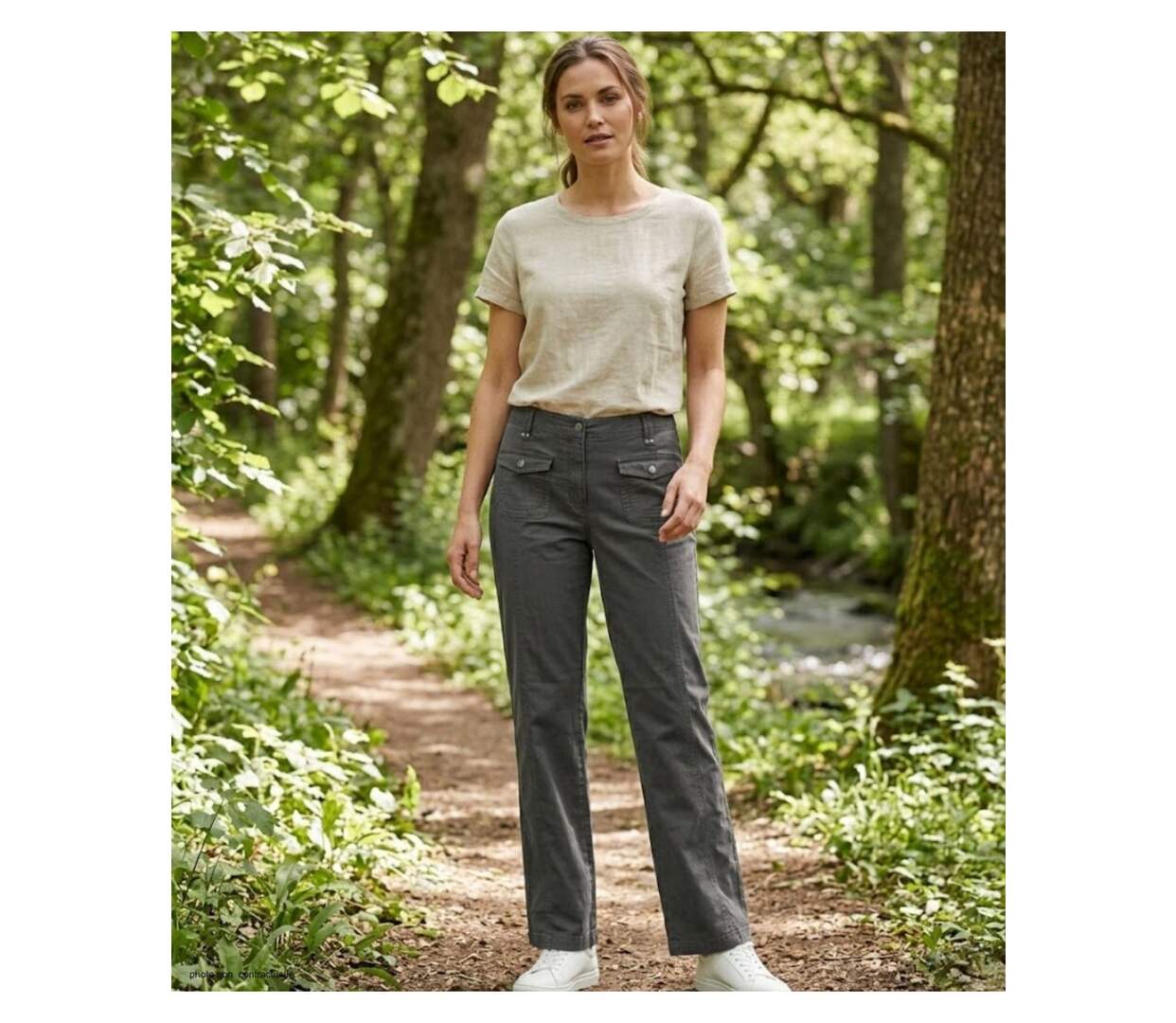 AXXANO AH1162G - Pantalon femme stretch gris en coton et lycra pour un confort absolu-5
