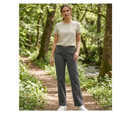 AXXANO AH1162G - Pantalon femme stretch gris en coton et lycra pour un confort absolu