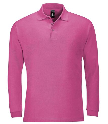 Polo manches longues - Homme - 11353 - rose