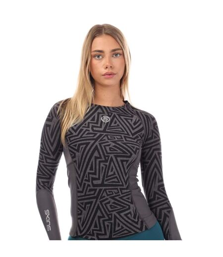 Womens/ladies Series-3 Long-sleeved Top Charcoal Skins