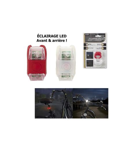 Lot de 2 Éclairages LED Avant & Arrière 4cm Blanc & Rouge