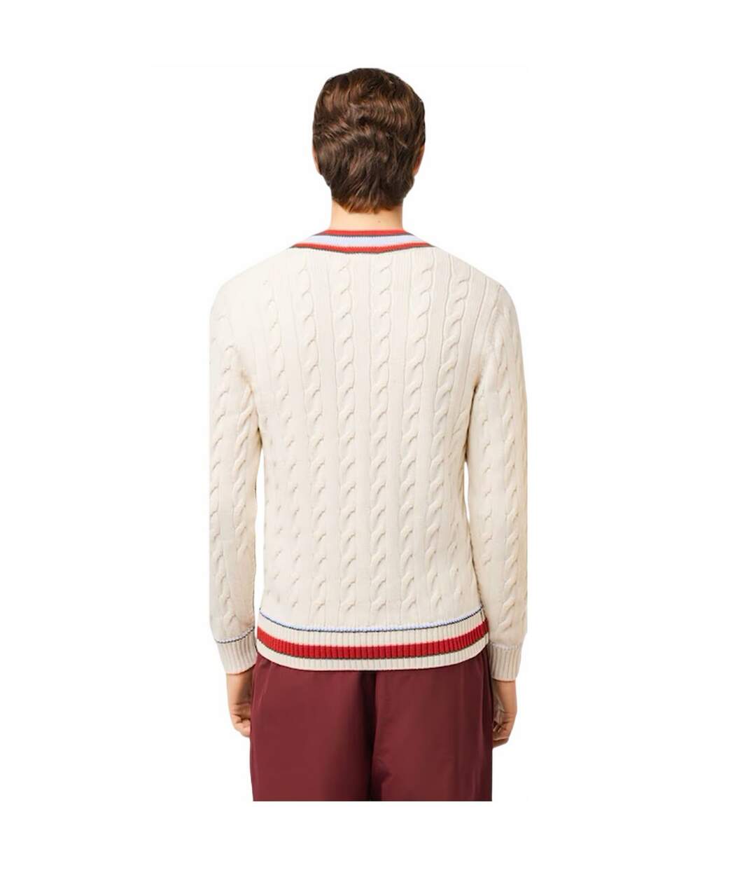 Sweat Adulte Crème Rouge Lacoste-2