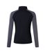 Womens/ladies Elite Quarter Zip Base Layer Top Black Magnet Marl Canterbury-2