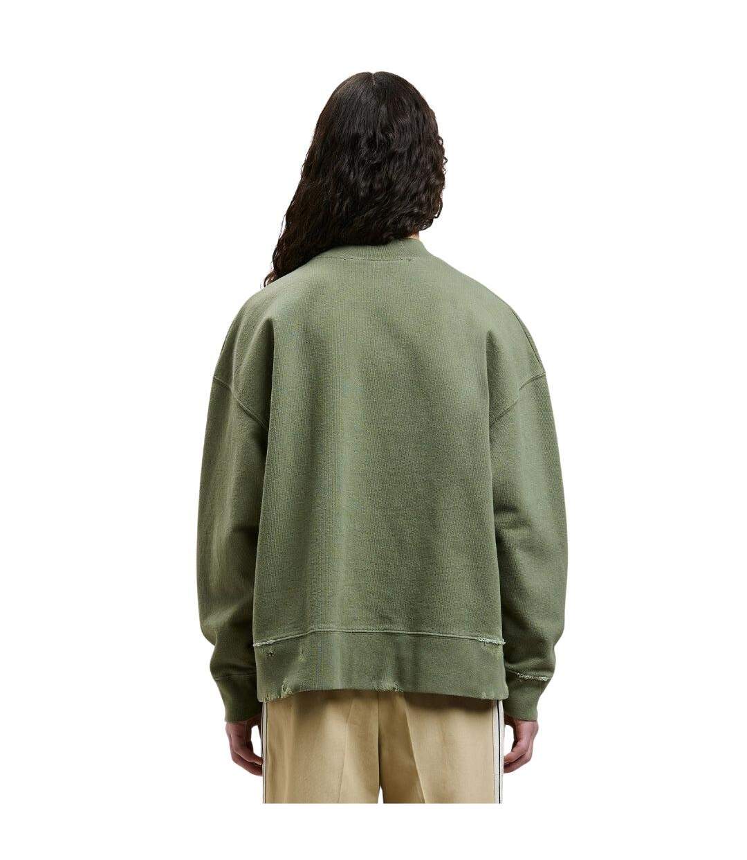Unisex Adult Flames Sweatshirt Green Palm Angels-3
