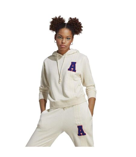 Sweat À Capuche Motif/style Lettrage Femme Beige Adidas