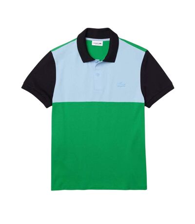 Polo homme vert / noir / bleu Lacoste