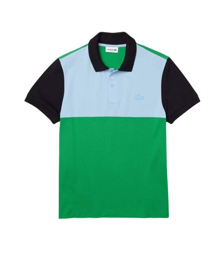 Polo homme vert / noir / bleu Lacoste