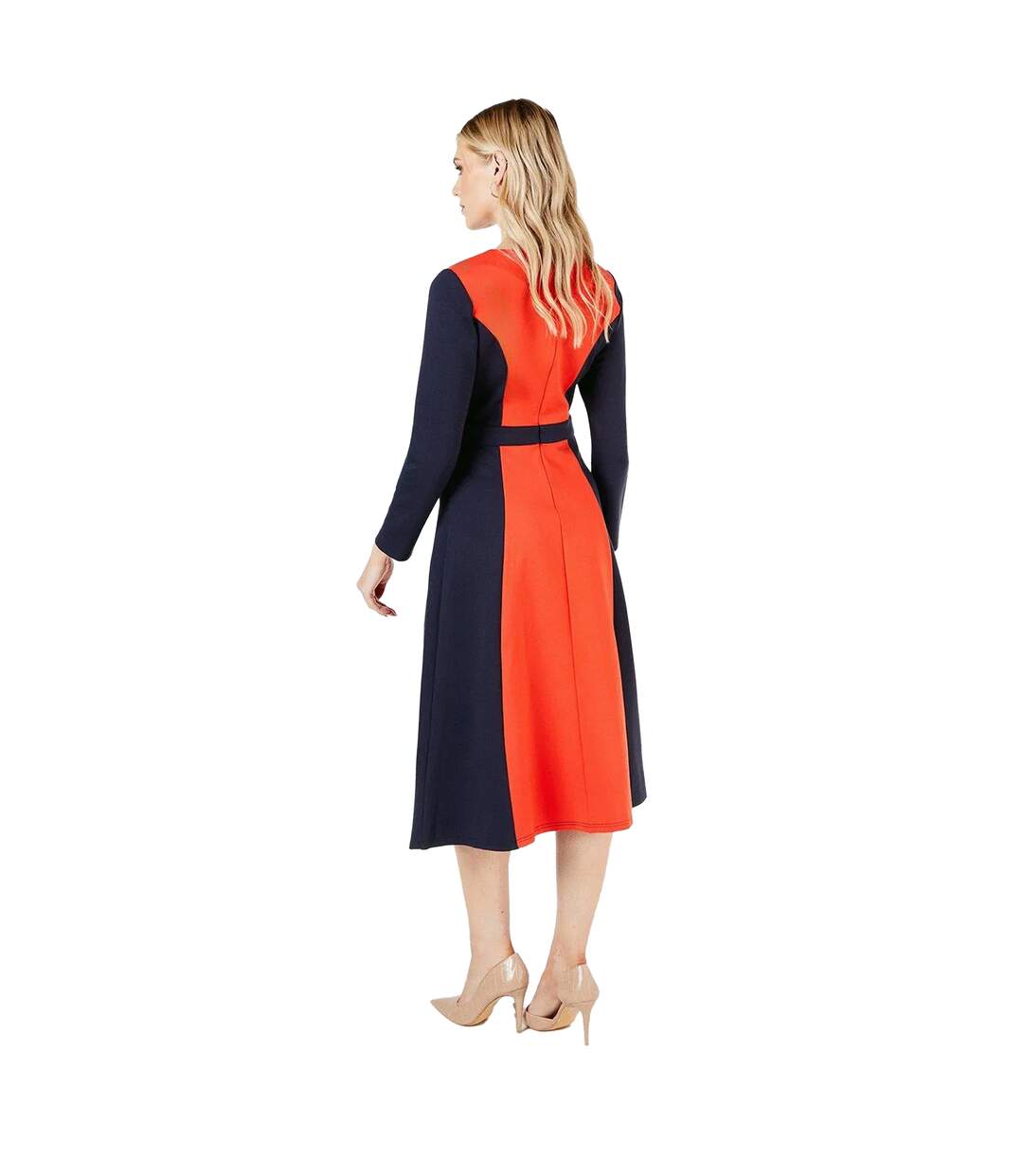 Robe mi-longue femme bleu marine Principles