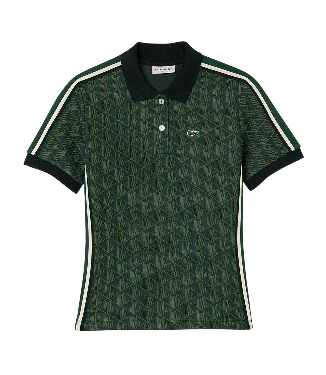Mens Monogram Jacquard Polo Shirt Green Lacoste-1