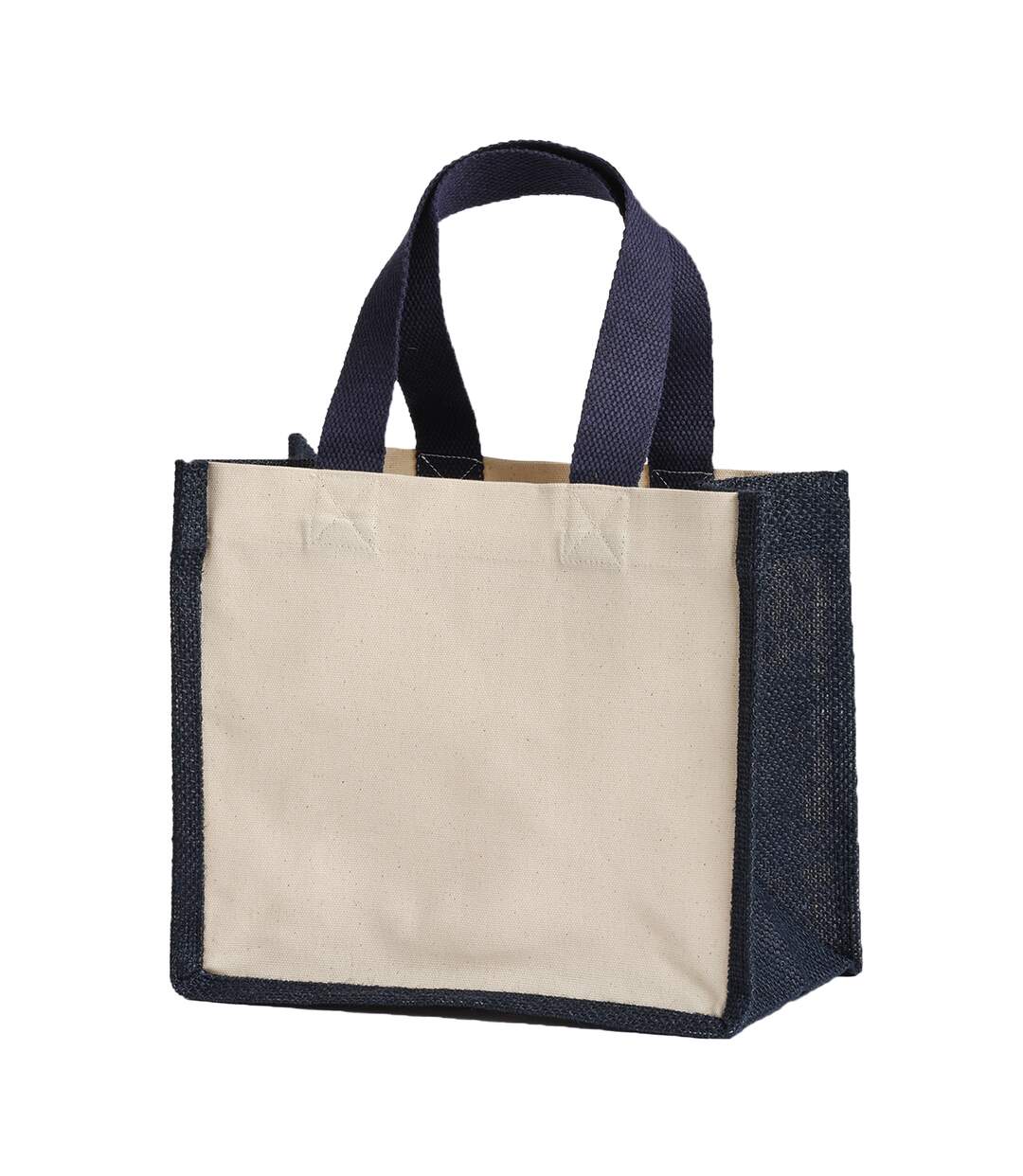 Tote Bag 26 Cm X 22 Cm X 14 Cm Naturel Bleu Marine Français Nutshell-2