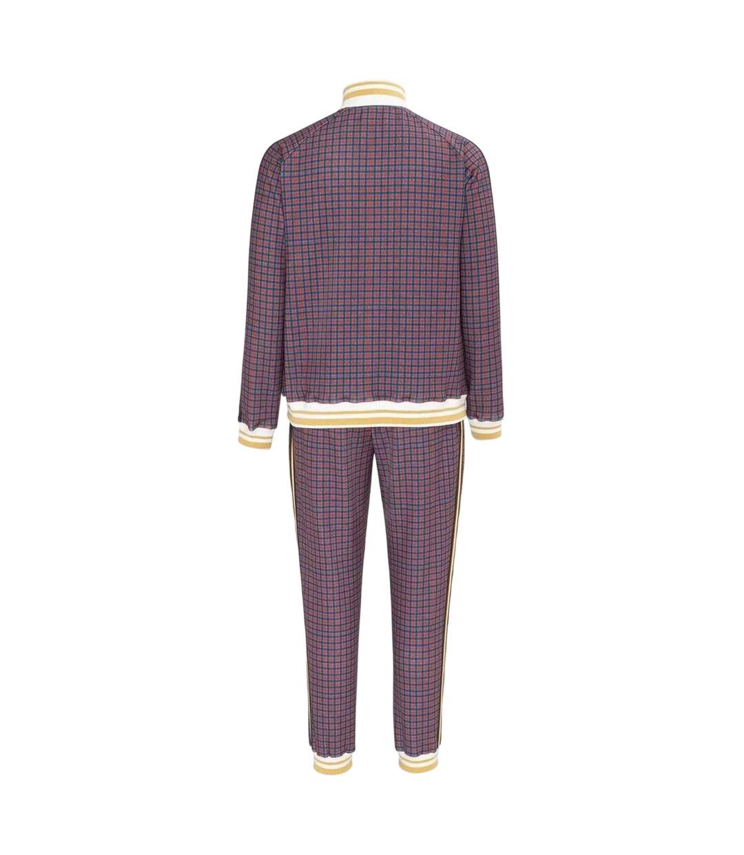 Mens Check Plaid Tracksuit Red Lonsdale-2