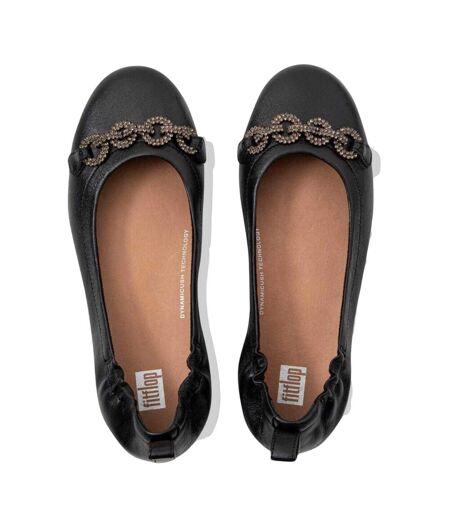 Womens/ladies Allegro Sparkle Ballerina Flats Black Fit Flop