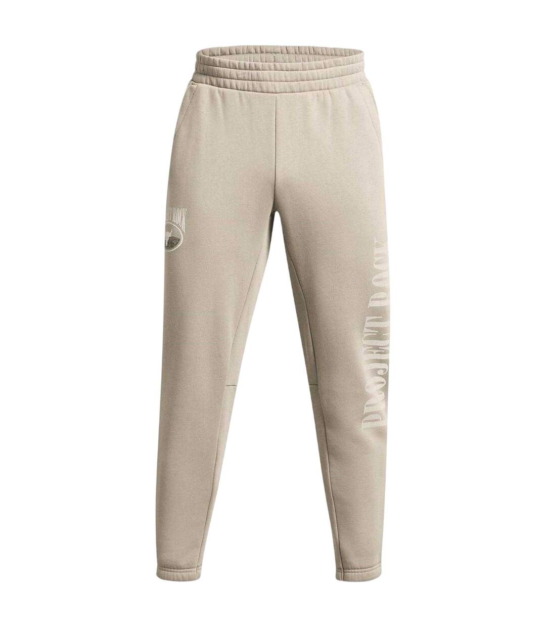 Mens Project Rock Fleece Icon Tapered Athletic Joggers Brown Under Armour-2