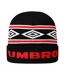 Diamond Knitted Beanie Black Chilli Pepper Brilliant White Umbro-2