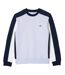 Mens Colour Block Crew Neck Sweatshirt Blue White Lacoste-1