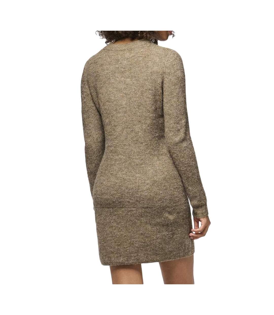 Robe pull marron femme pieces ellen-2
