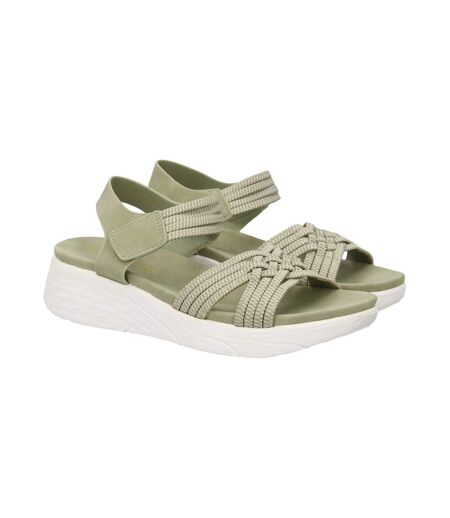 Womens/ladies Eletta Crossover Strap Sandals Sage Green Cipriata