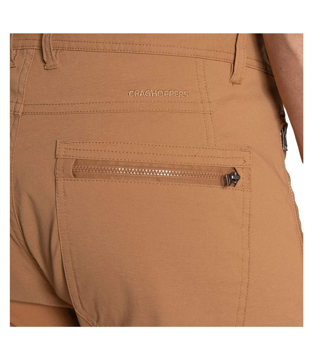 Pantalon Uni À Poches Et Taille Mi-haute Kiwi Pro Homme Marron Clair Craghoppers-4