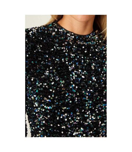 Womens/ladies sequins a-line mini dress blue Dorothy Perkins