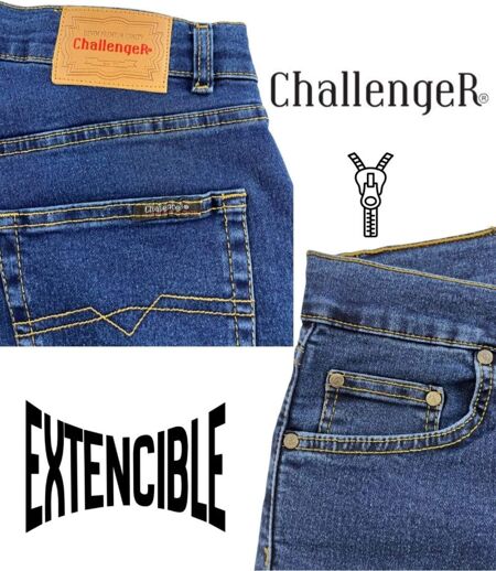 CHALLENGER M759 — Jean 5 poches bleu denim stone : le confort extensible au quotidien