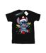Disney Womens/Ladies Lilo And Stitch Christmas Lights Cotton Boyfriend T-Shirt (Noir) - UTBI29673-1