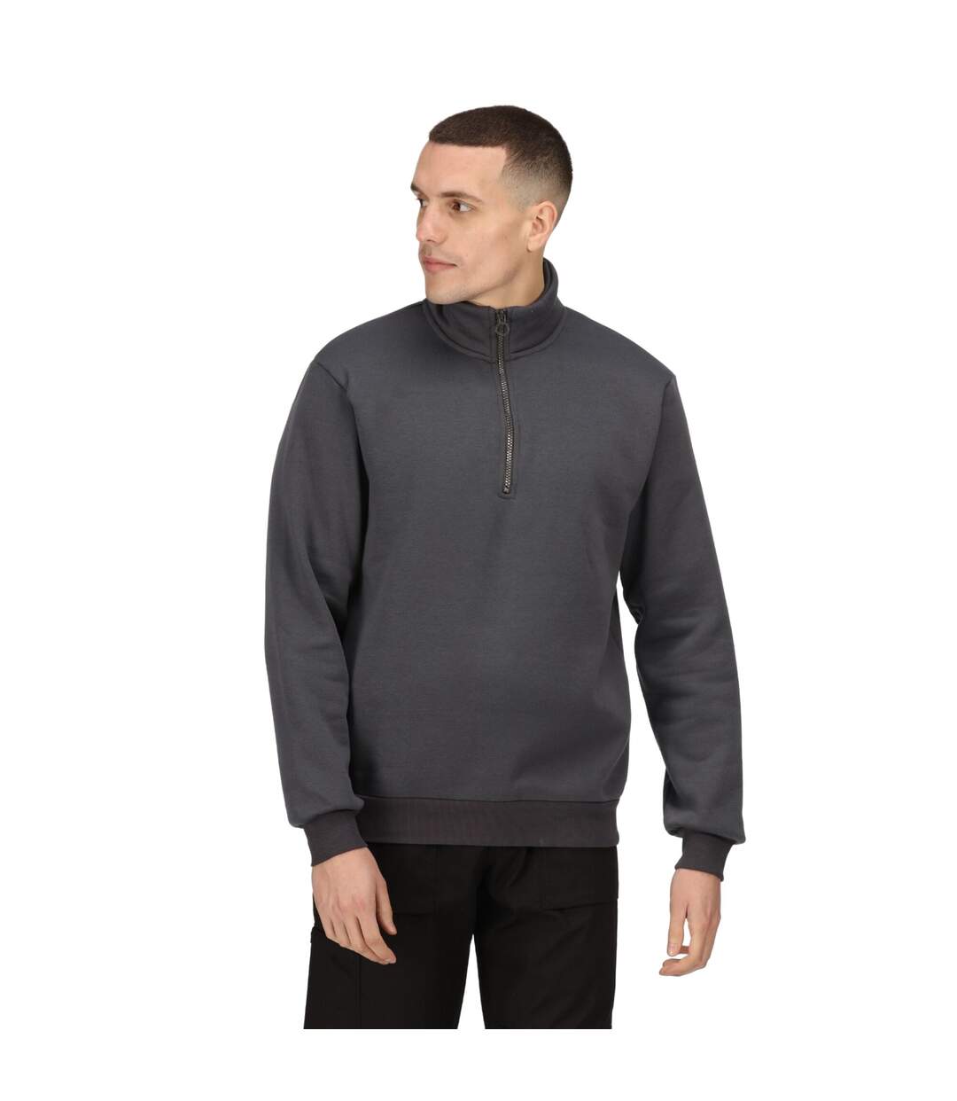 Mens pro quarter zip sweatshirt seal grey Regatta-3