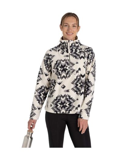 Womens/ladies Lago Calico Half Zip Fleece Top Black White Craghoppers