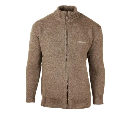 Cardigan Full Zip Homme Ledertys Marron en Laine LY0717
