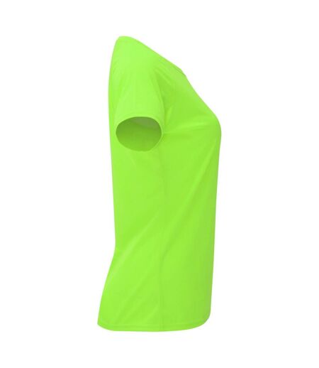 Womens/ladies Bahrain Short-sleeved Sports T-shirt Fluorescent Green Roly