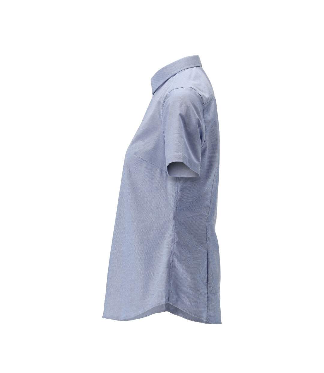 Womens/ladies Frontline Oxford Short-sleeved Shirt Light Blue Mascot-3
