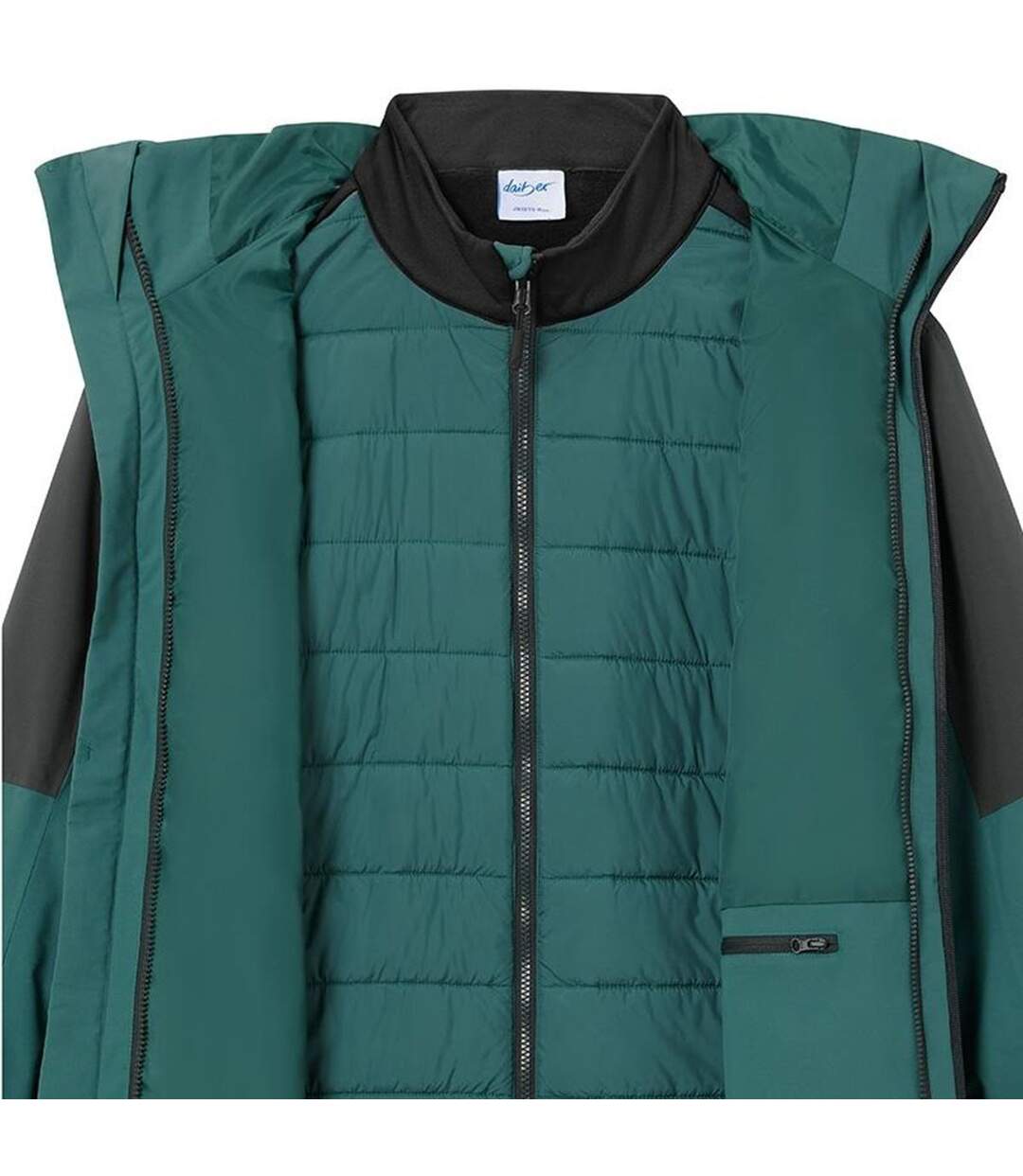 Veste 3 en 1 - Homme - JN1378 - vert fumé et gris carbone-2