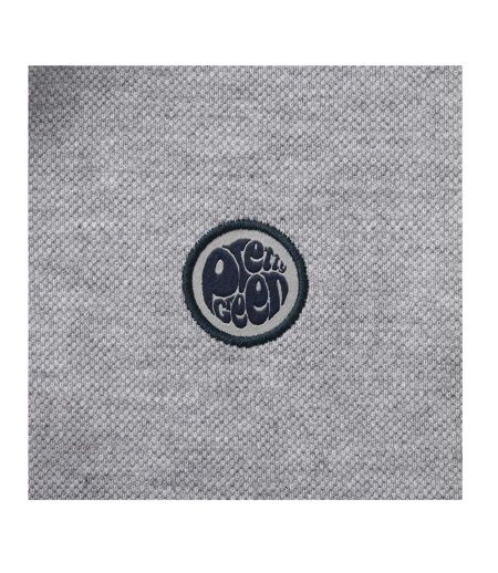 Mens Cotton Polo Shirt Grey Pretty Green