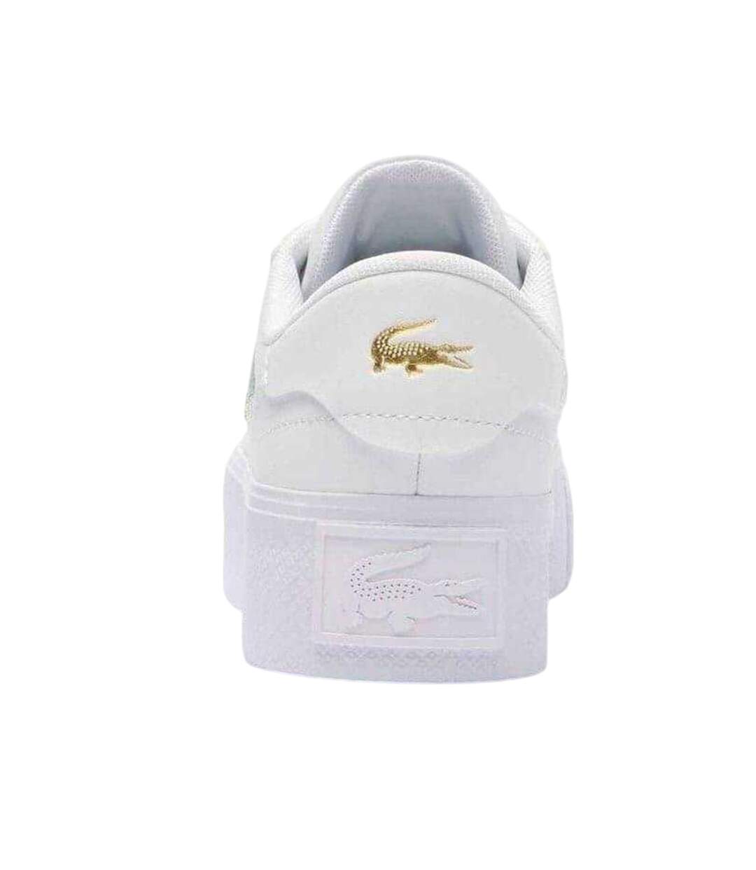 Womens/ladies Ziane Leather Platform Trainers White Gold Lacoste-2