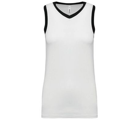 Maillot de basket - femme - PA4051 - blanc et noir