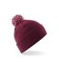 Adultes Bonnet Unisexe Snowstar Bordeaux Blanc Cassé Beechfield-2