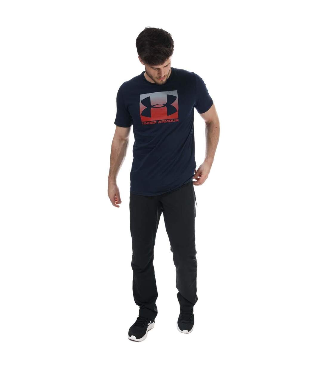 Mens Boxed Sportstyle T-shirt Navy Red Under Armour-1