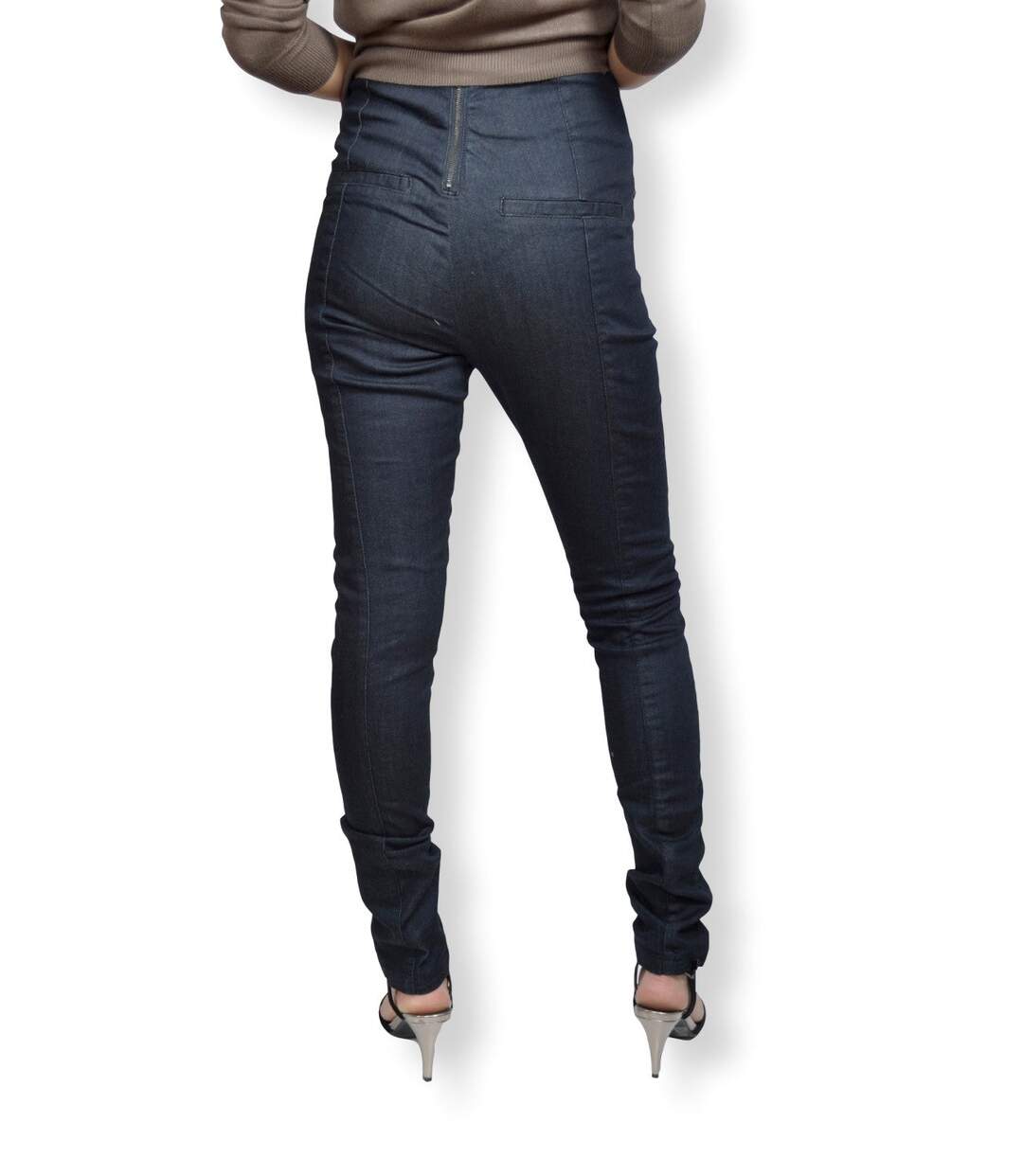 Pantalon femme coupe slim couleur dark night-2