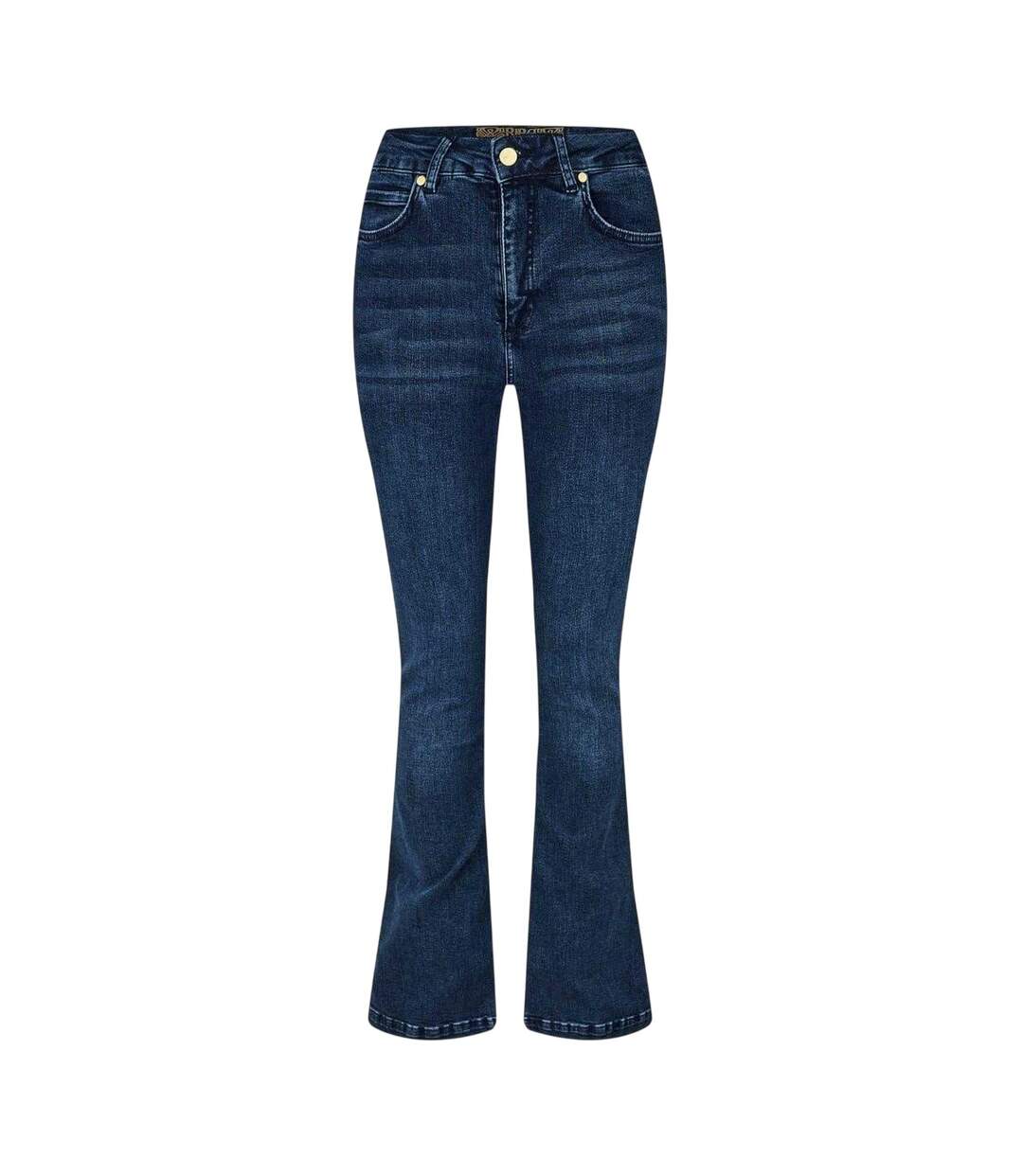 Womens/ladies Denim Flared Jeans Mid Blue Biba-2
