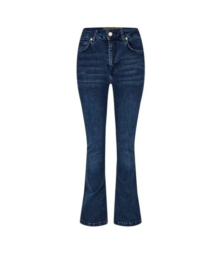 Womens/ladies Denim Flared Jeans Mid Blue Biba