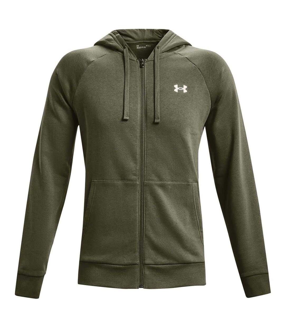 Mens Rival Fleece Full Zip Hoodie Marine Od Green Under Armour-2