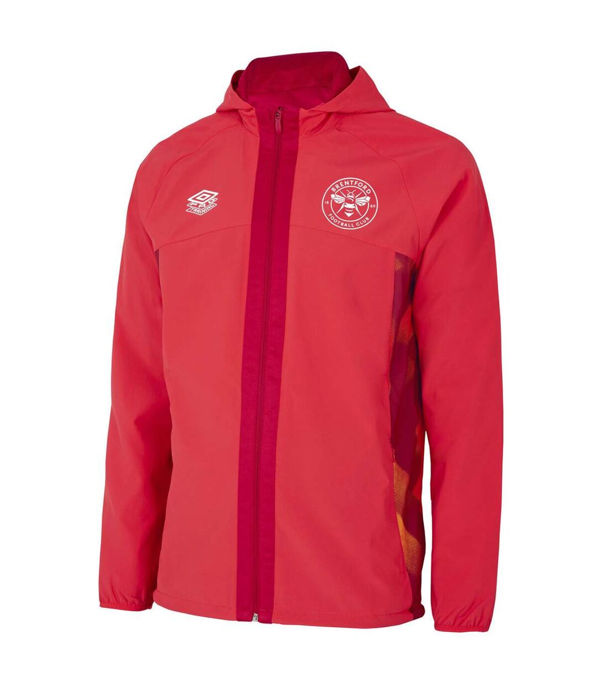 Brentford FC Mens 22/23 Umbro Waterproof Jacket (Bittersweet/Jester Red)