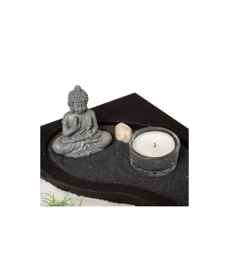 Jardin Zen Bouddha Ying Yang 23cm Noir